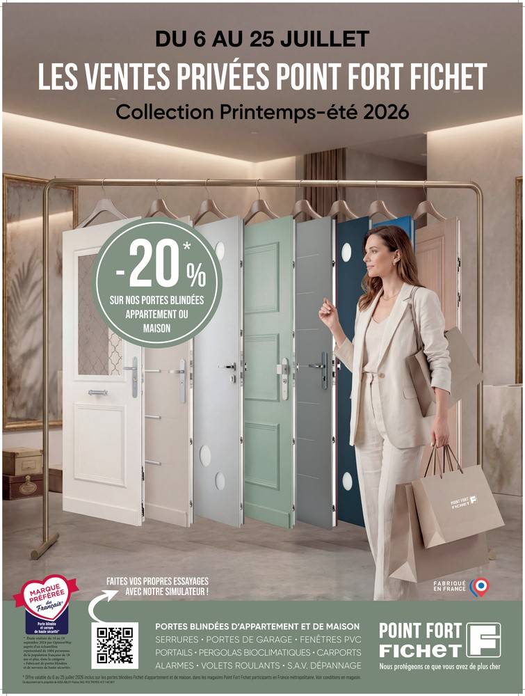 Promotions sur les portes Fichet du 6 au 25 juillet 2026