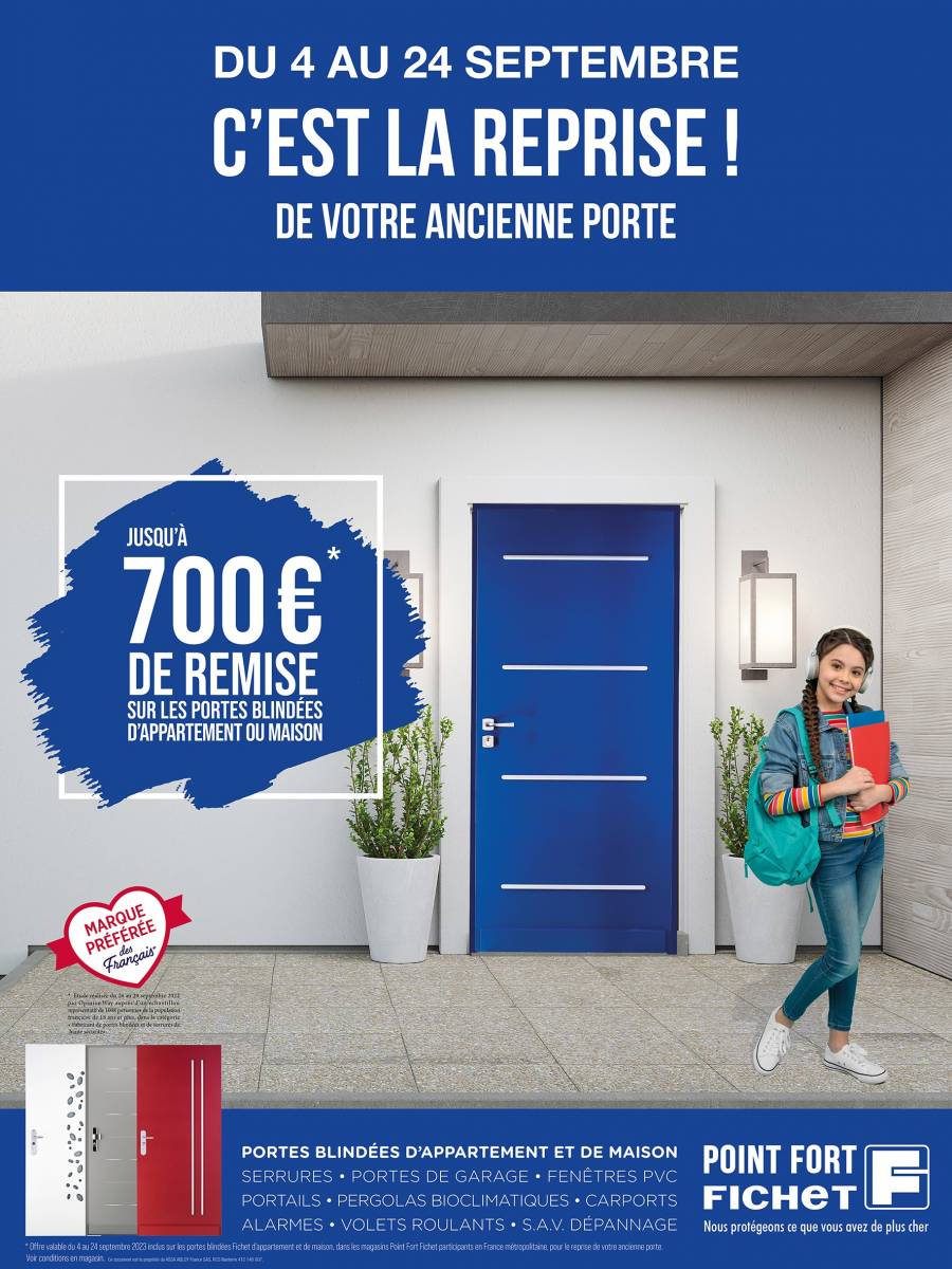 Promotions sur toutes les portes Fichet jusqu'au 24 Septembre 2023